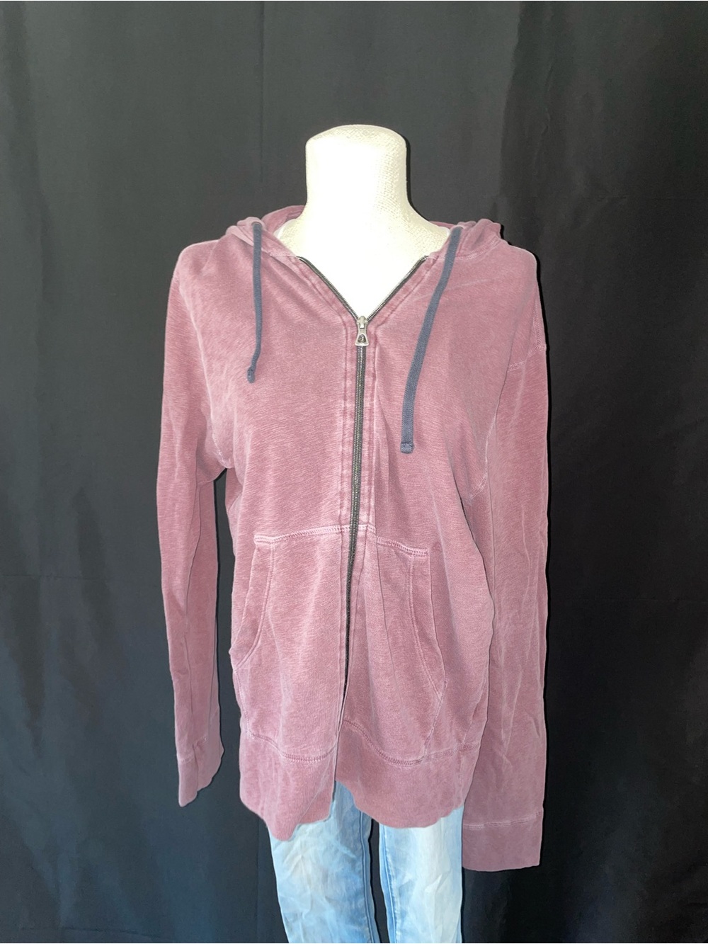 James Perse Dusty Mauve Zip-Up Hoodie Jacket